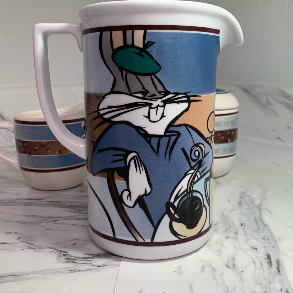 Looney Java Works Coffee Pitcher, Sugar Dish And Cream Cup Set 1995 - Picture 9 of 12